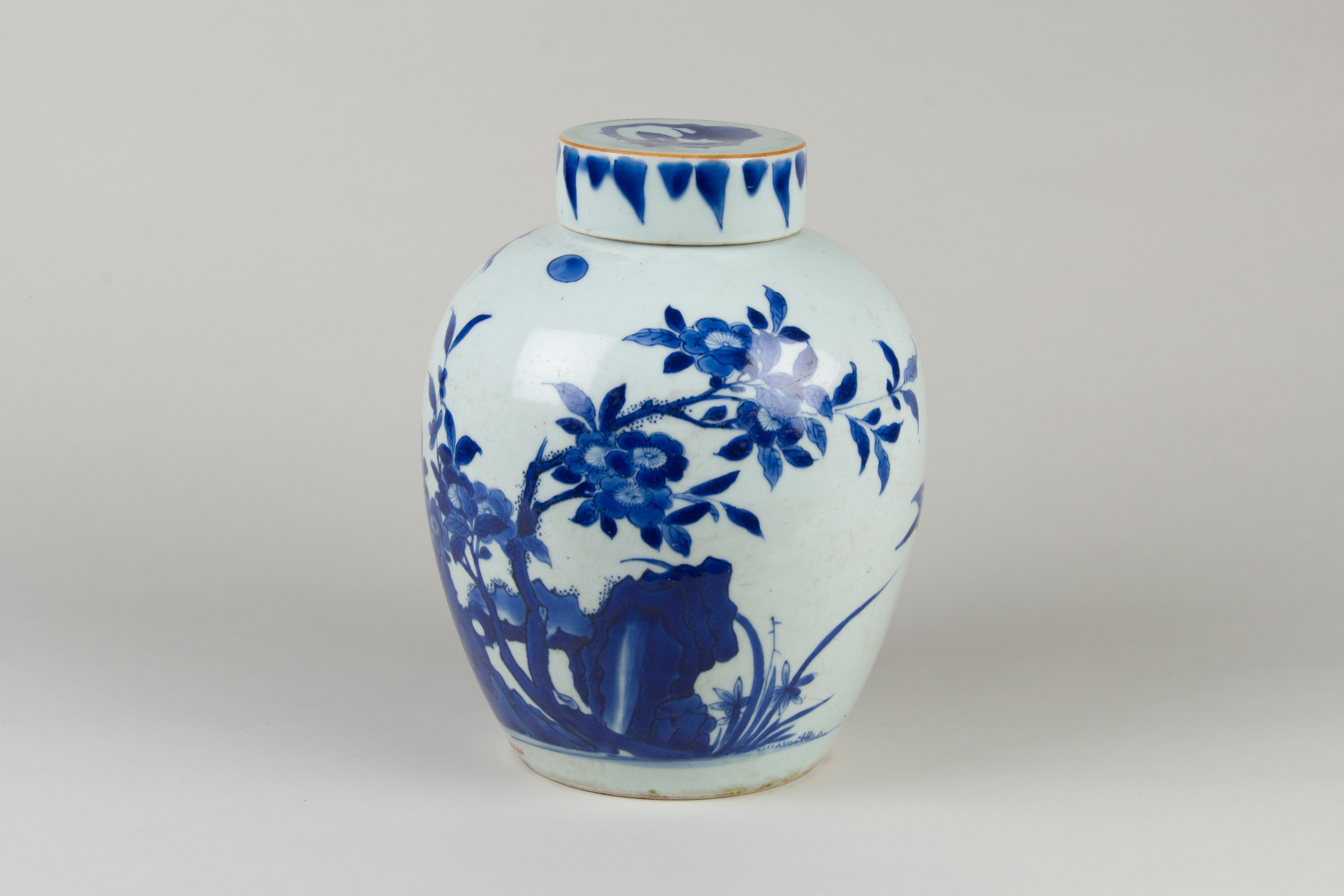 Close-up of a historical Jingdezhen jar. Archive image, not stock.